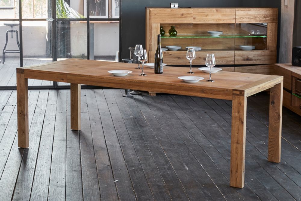 Mesa de comedor KAWOLA LIAN Extensible roble macizo