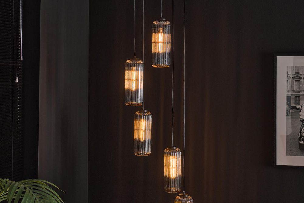 KAWOLA lámpara colgante CARTOLA lámpara colgante 5 luces cristal negro
