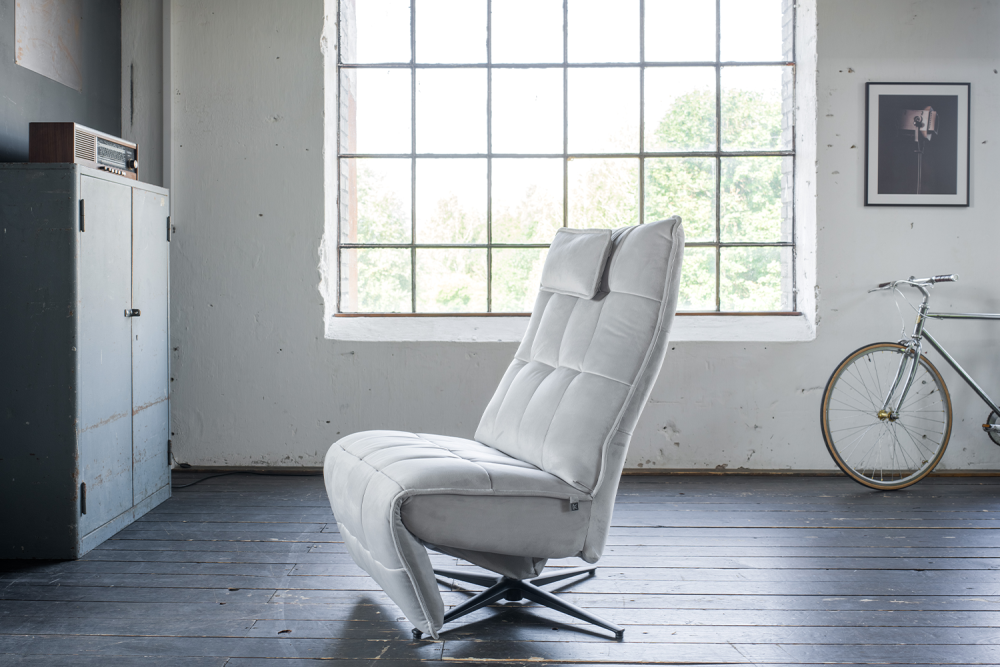 KAWOLA MIKO sillón reclinable giratorio Terciopelo gris claro