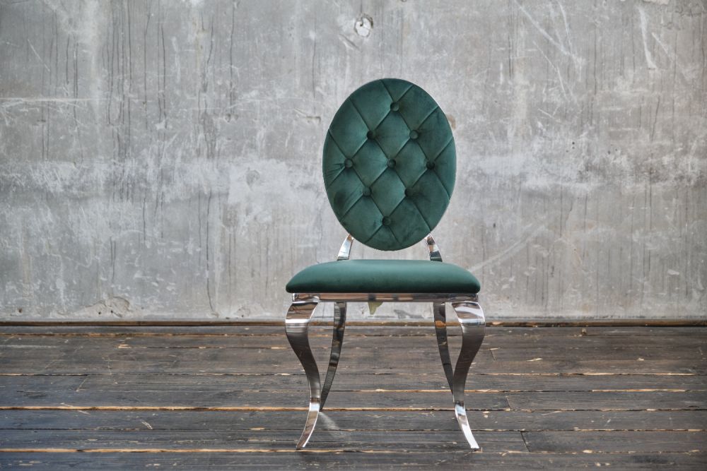 KAWOLA silla LINDA silla de comedor terciopelo barroco verde