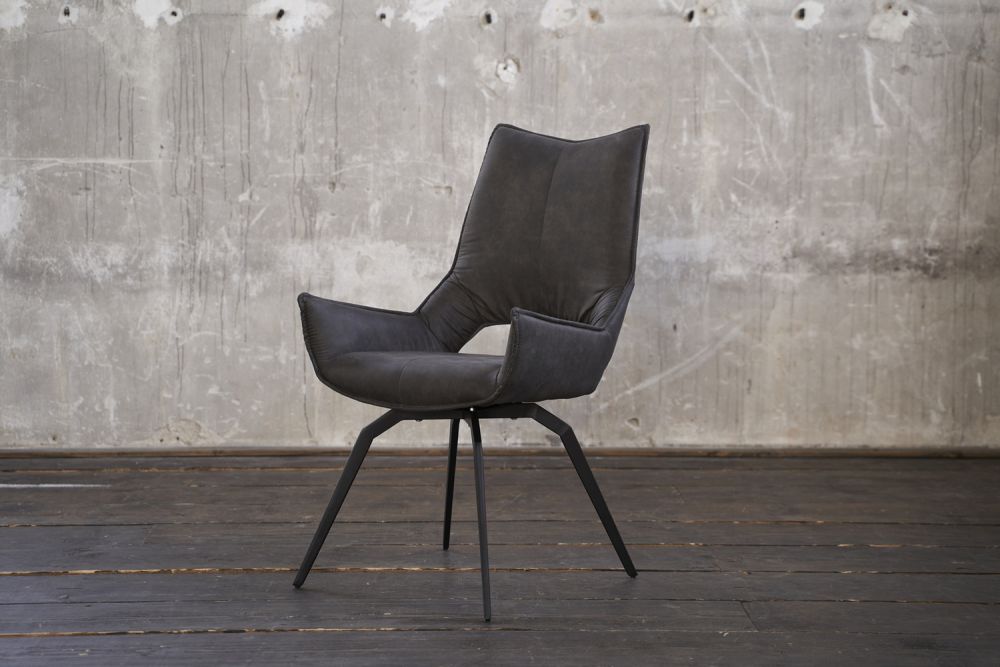 2.ª oportunidad KAWOLA silla de comedor SIVO silla giratoria tela antracita