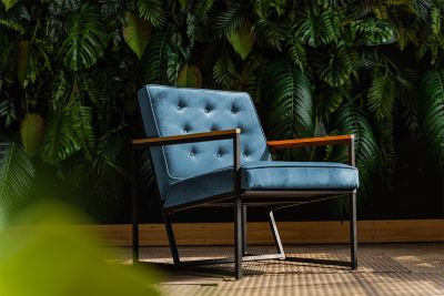 KAWOLA Sillón ARLY tapizado Sillón tapizado Terciopelo petróleo