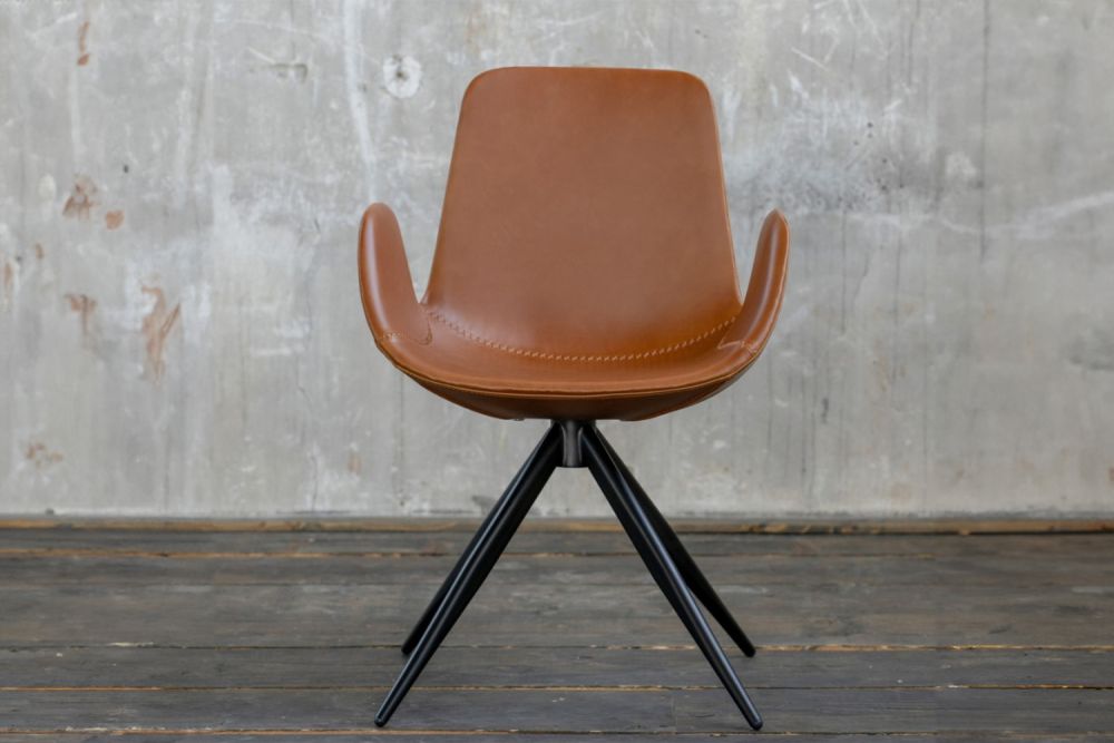 2.ª oportunidad Silla KAWOLA Silla giratoria QUEN imitación cuero marrón