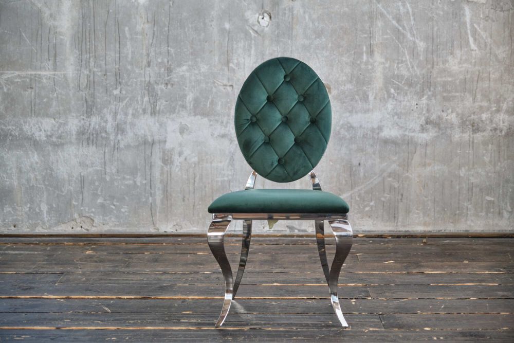 2.ª oportunidad KAWOLA silla LINDA silla de comedor terciopelo barroco verde