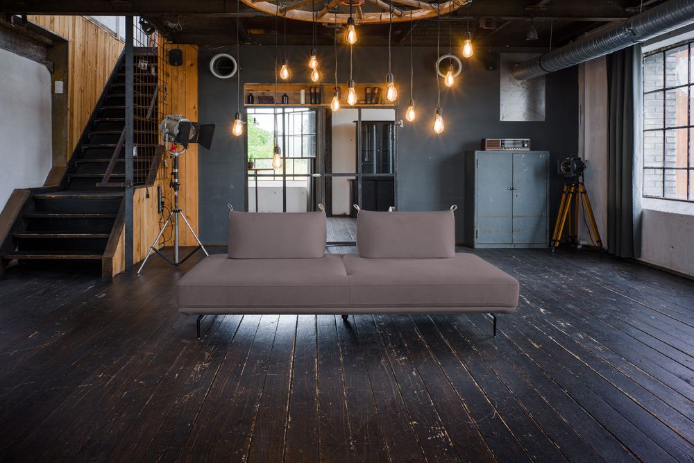 KAWOLA Sofa CANE sofa cama daybed tela purple