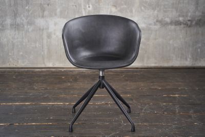 KAWOLA DANI silla de comedor con función giratoria piel sintética gris