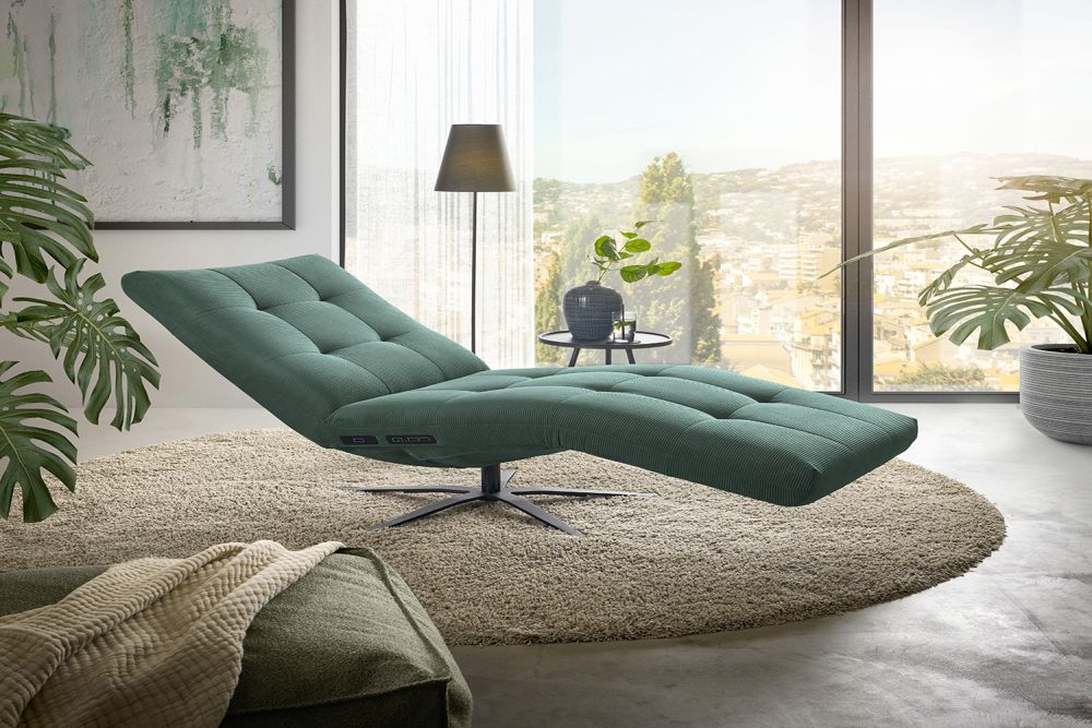KAWOLA Sillón de descanso LETICIA motorizado cuerda fina verde
