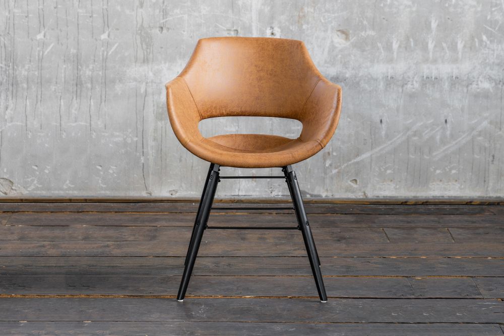 KAWOLA silla "ZAJA Square" silla de comedor microfibra coñac
