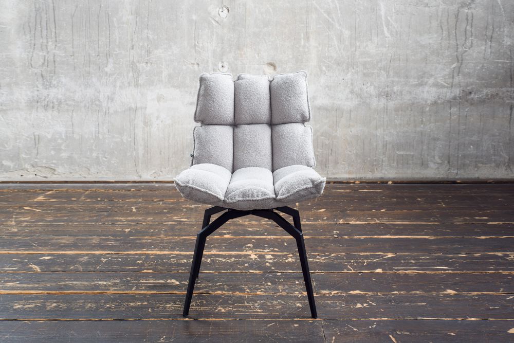 KAWOLA silla de comedor BARO silla giratoria tela gris