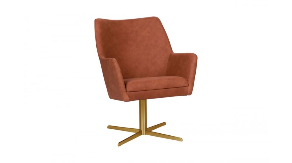 KAWOLA sillón giratorio JELIA sillón de cuero coñac varios colores de pie colores de pie