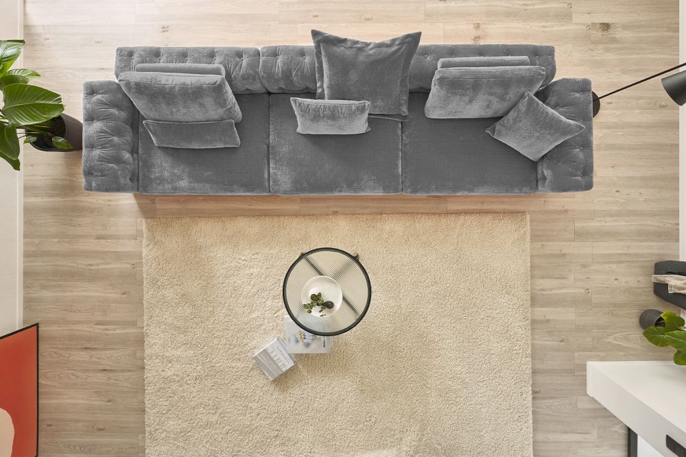 KAWOLA Sofá SEPHI sofá modular pana gris vintage