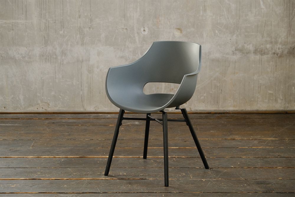 KAWOLA ZAJA silla de comedor plástico antracita