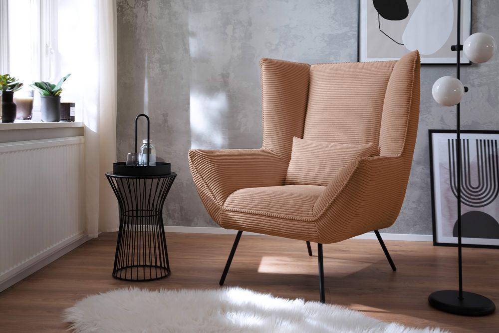 KAWOLA sillón IVA reclinable pana óxido