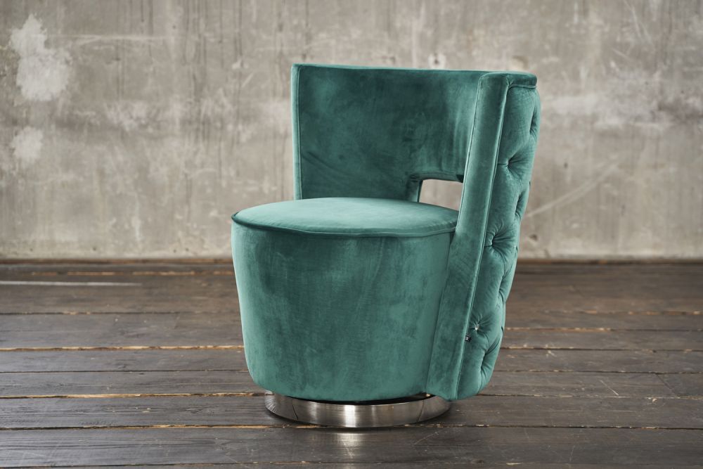 Sillón KAWOLA SENSO tejido Terciopelo verde