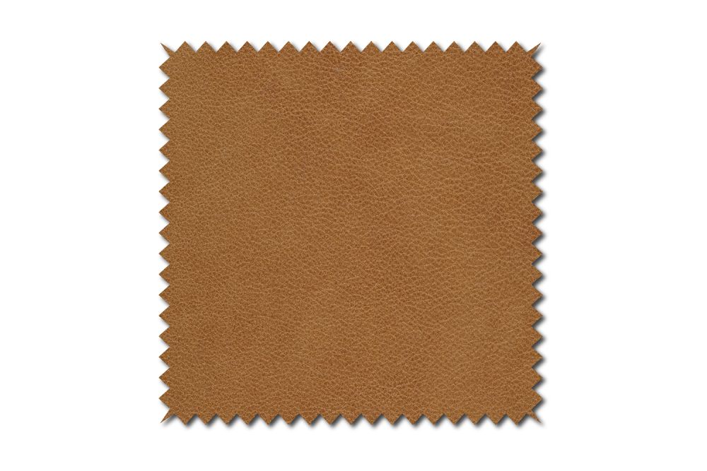 KAWOLA muestra de tela de cuero coñac 10x10cm