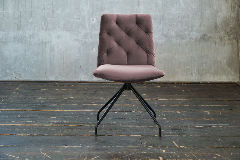 KAWOLA silla NEW CHARME silla giratoria silla de comedor Terciopelo rosa gris