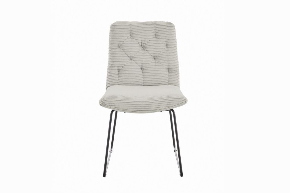 KAWOLA NEW CHARME silla de comedor pana gris claro