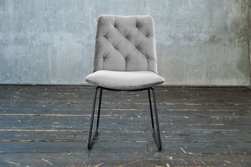 KAWOLA silla de comedor NEW CHARME Terciopelo plata