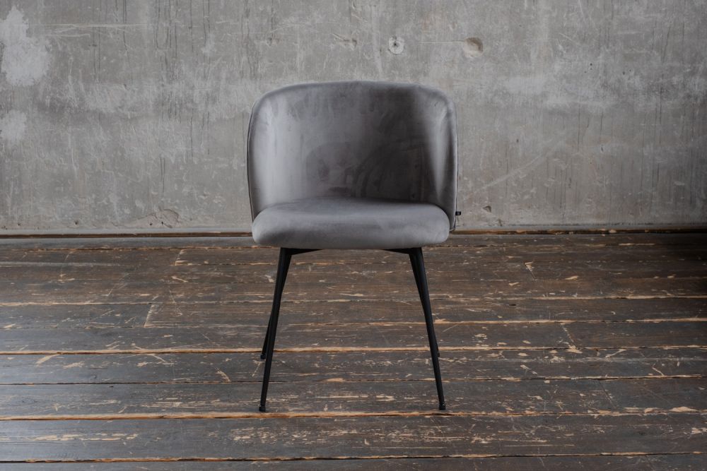2.ª oportunidad Silla de comedor KAWOLA LENA Gris terciopelo
