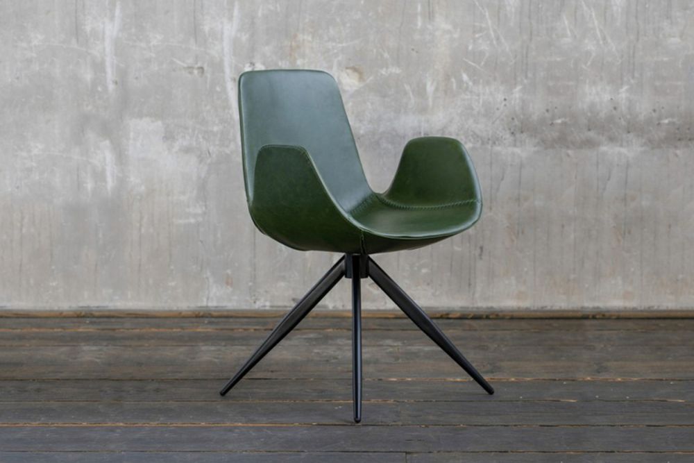 KAWOLA Silla QUEN imitación cuero verde