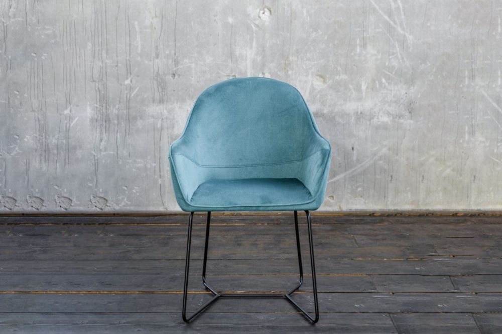 2.ª oportunidad KAWOLA silla de comedor ZINA tela azul