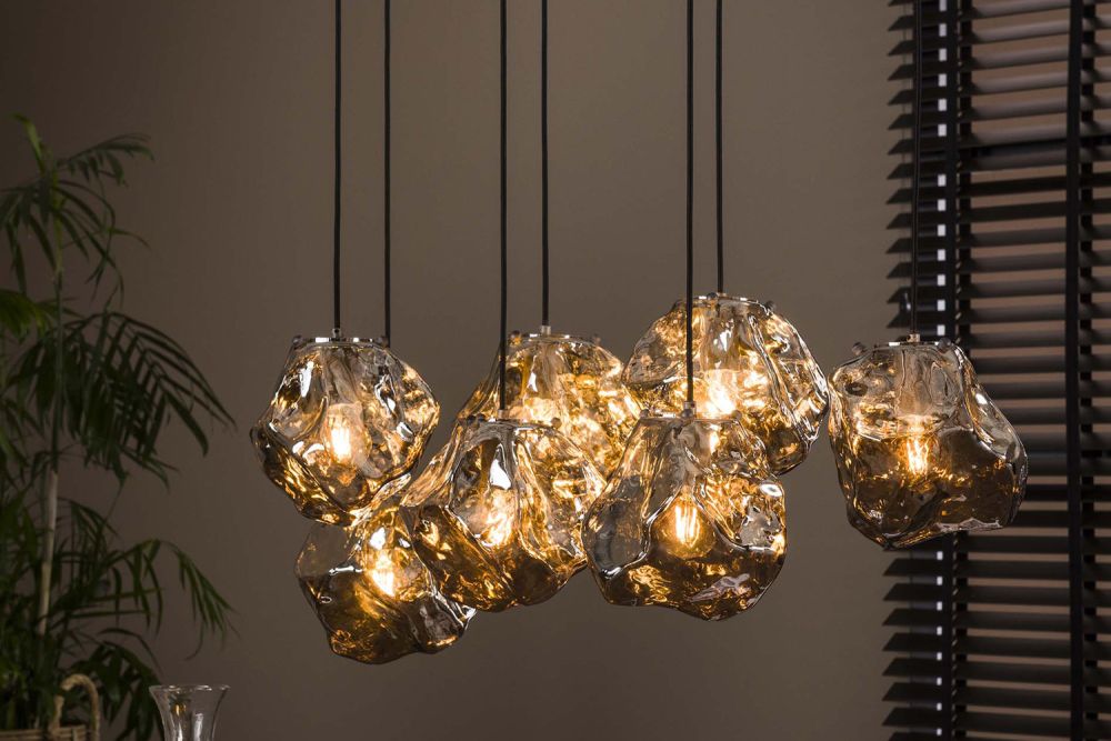 KAWOLA lámpara colgante EDESSA lámpara colgante 7 luces cristal plata