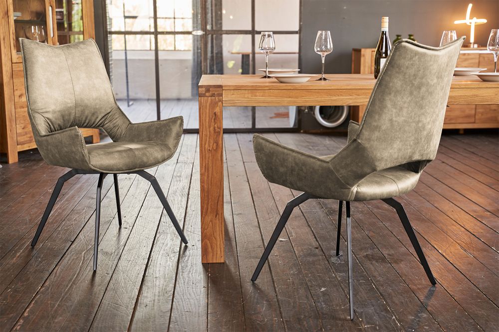 KAWOLA silla de comedor SIVO silla giratoria de tela beige