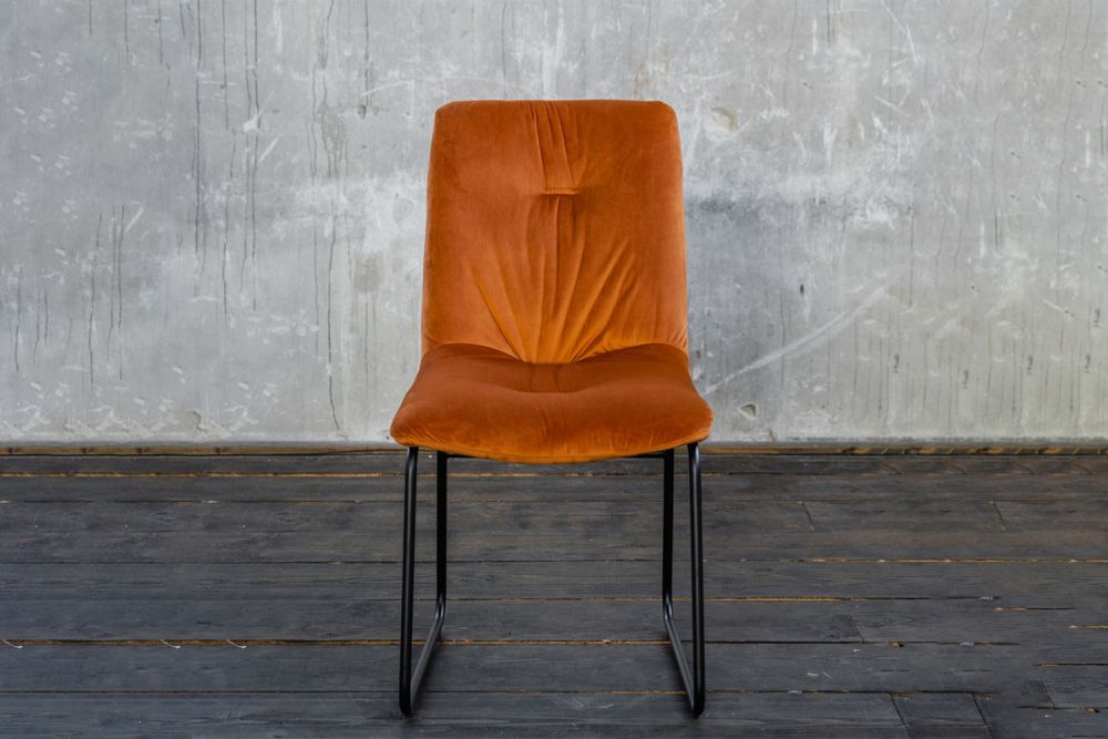 KAWOLA ZITA silla de comedor Terciopelo naranja