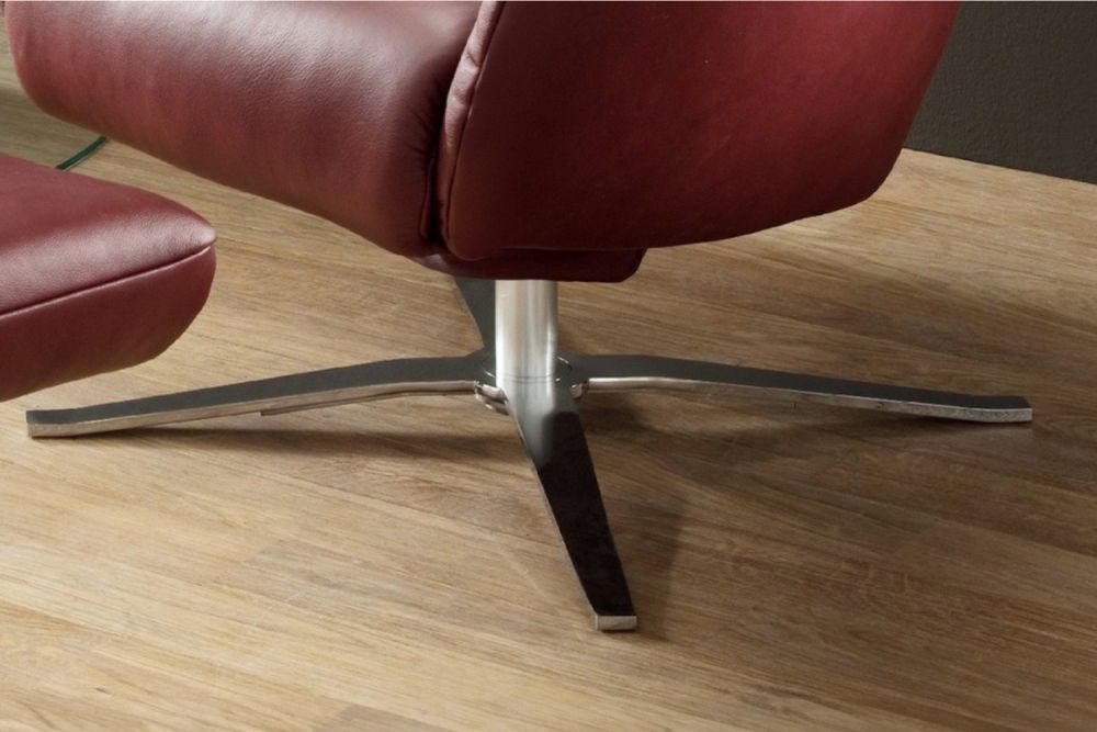 KAWOLA sillón RANDY sillón giratorio cuero rojo