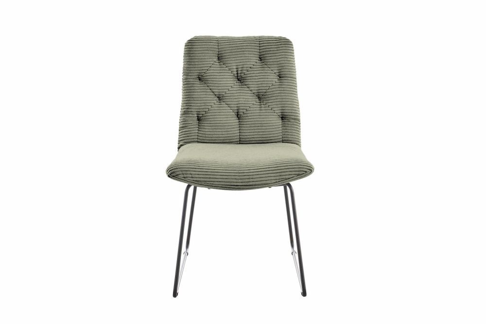 Silla de comedor KAWOLA NEW CHARME Cord verde oliva