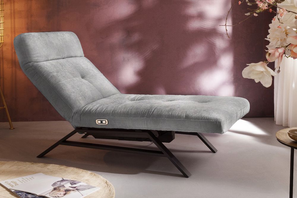 KAWOLA Sillón de descanso AMERIVA Sillón de descanso gris terciopelo
