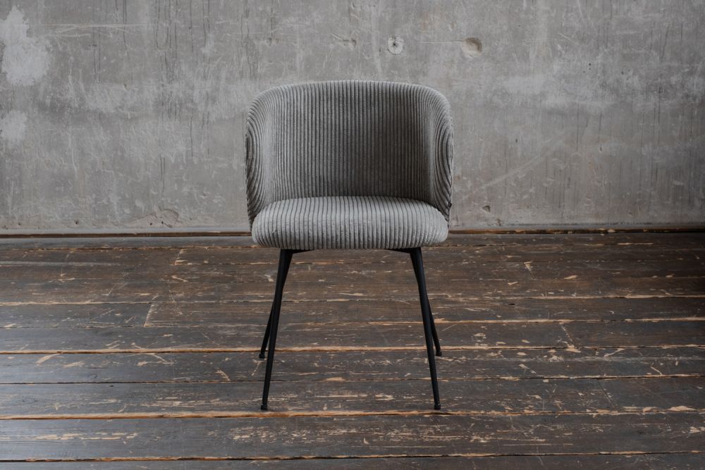 Silla de comedor KAWOLA LIVIA gris pana