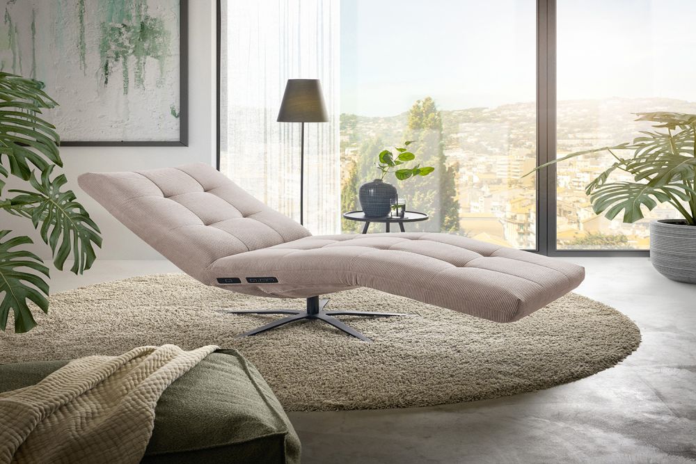 KAWOLA Sillón de descanso LETICIA motorizado cuerda fina beige