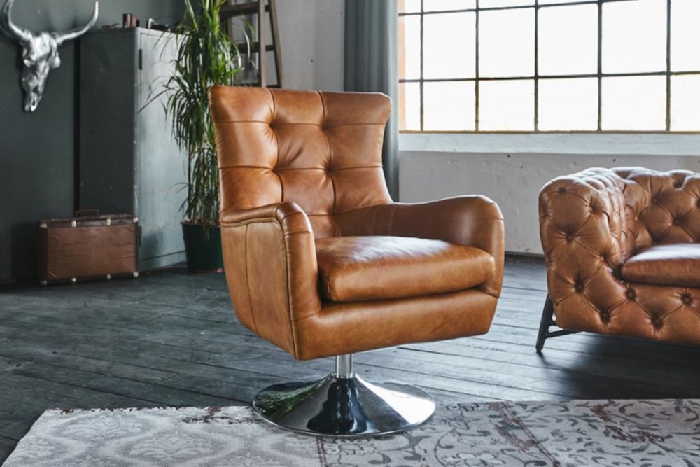 2.ª oportunidad KAWOLA sillón Relexa cuero coñac