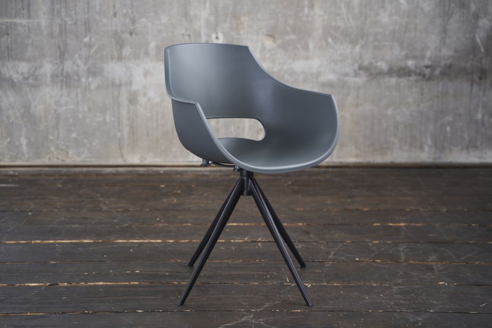KAWOLA silla ZAJA silla de comedor giratoria de plástico antracita