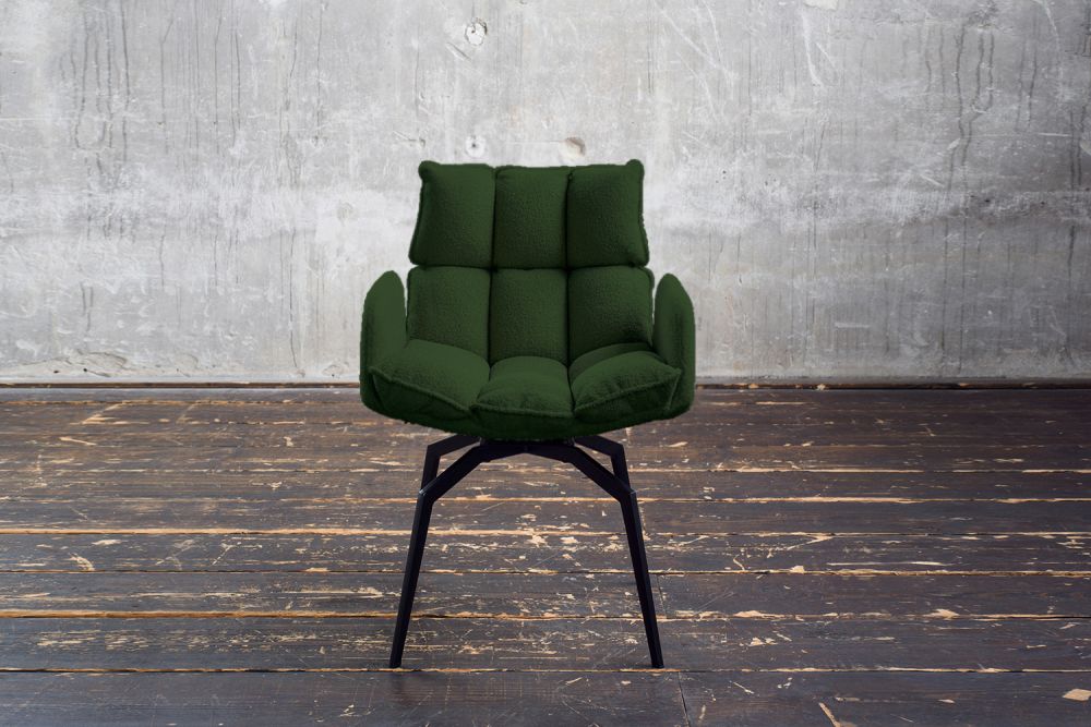 KAWOLA silla de comedor BARO silla giratoria con reposabrazos tela verde