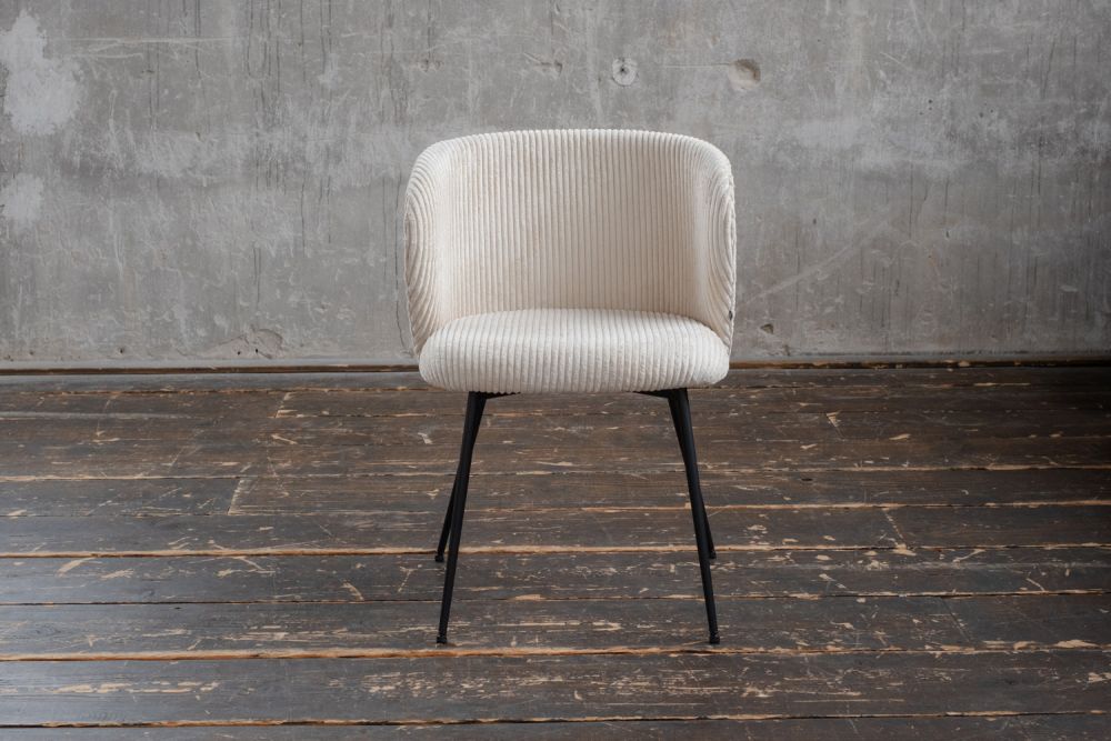KAWOLA LENA silla de comedor Cord crema blanco