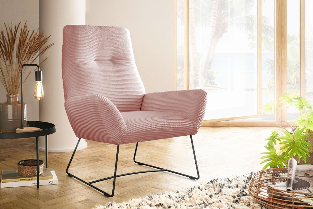 Sillón KAWOLA BISA Cord rosa