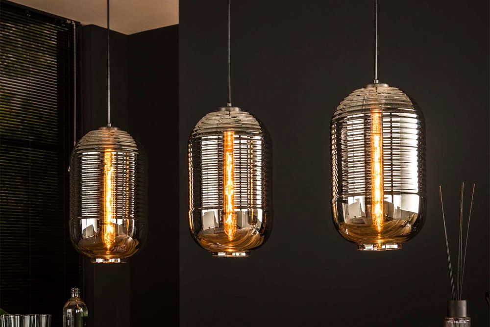 KAWOLA BRAGA lámpara colgante 3 luces cristal negro