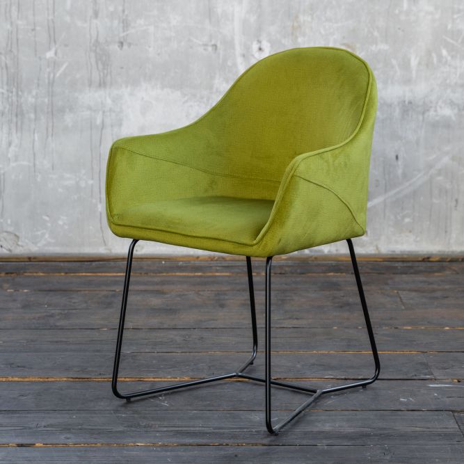 2.ª oportunidad KAWOLA silla de comedor ZINA tela verde