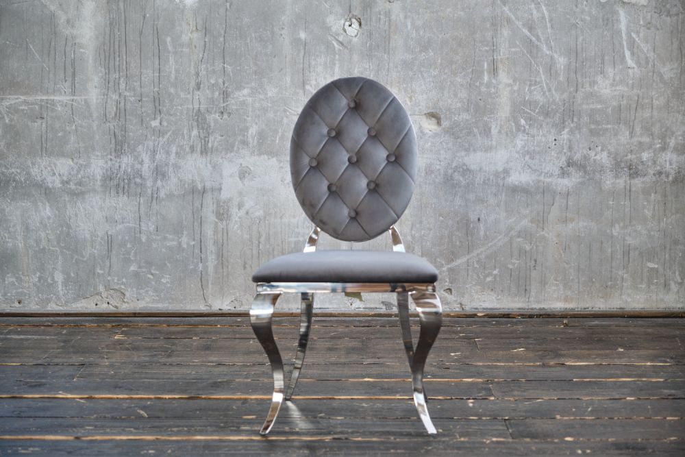 2.ª oportunidad KAWOLA silla LINDA silla de comedor terciopelo barroco gris