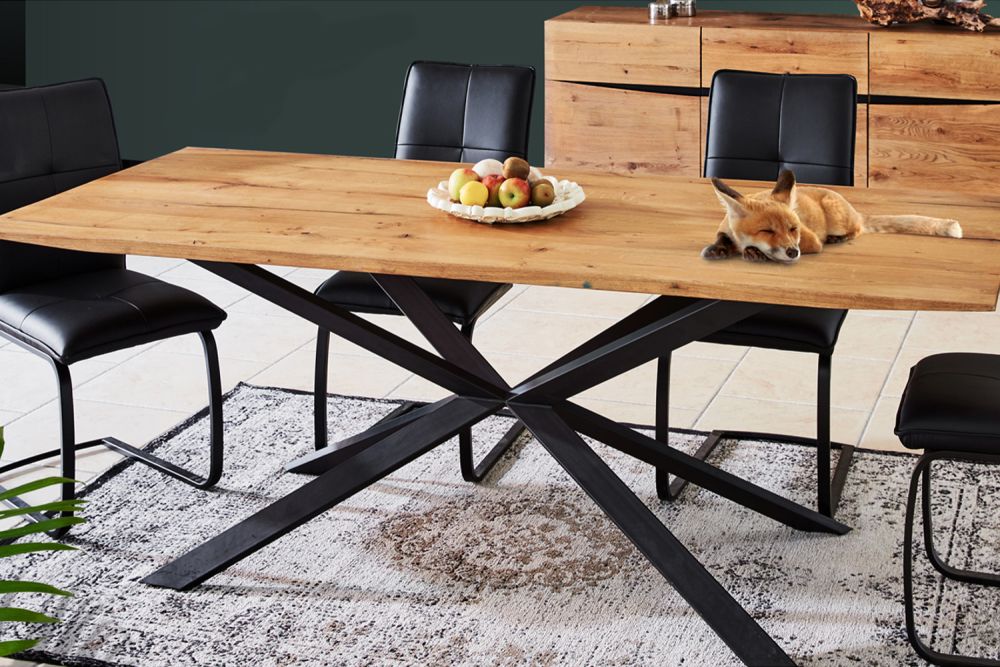 KAWOLA mesa de comedor YOSHA roble macizo (L/A/A) 220x95x76cm