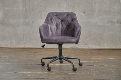 Silla de oficina KAWOLA Silla de escritorio KAYA Terciopelo antracita