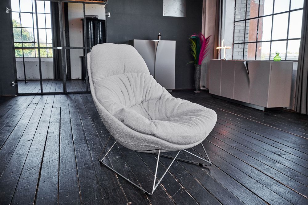 KAWOLA sillón reclinable AVON tela gris