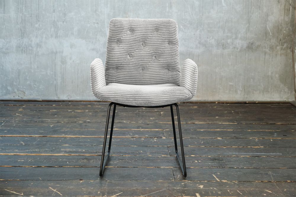 Silla de comedor KAWOLA NEW CHARME Cord gris claro