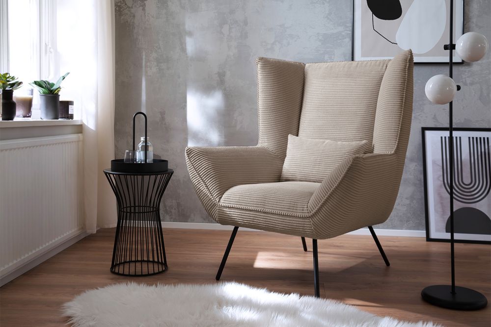 KAWOLA sillón IVA reclinable pana topo