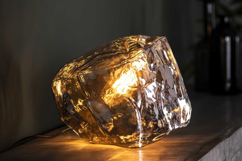 KAWOLA Lámpara de sobremesa EDESSA Lámpara de sobremesa de cristal plateado