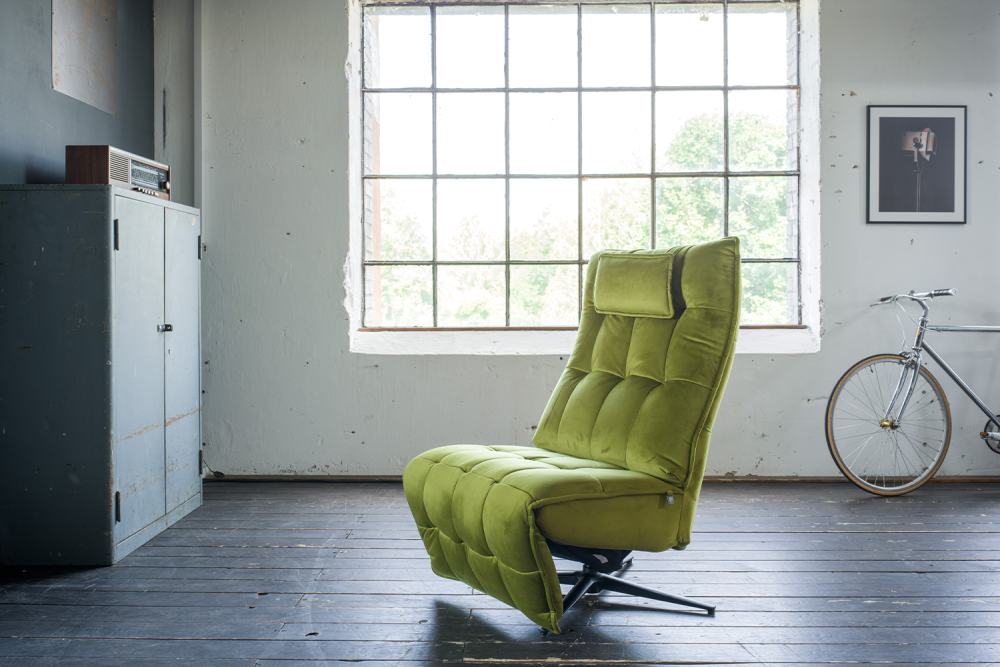 KAWOLA MIKO sillón reclinable giratorio Terciopelo verde