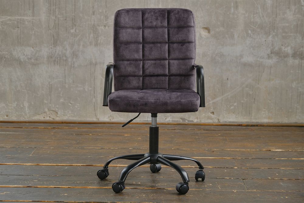 Silla de oficina KAWOLA Silla de escritorio MERLE Terciopelo antracita