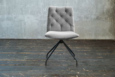 KAWOLA silla NEW CHARME silla giratoria silla de comedor Terciopelo plata